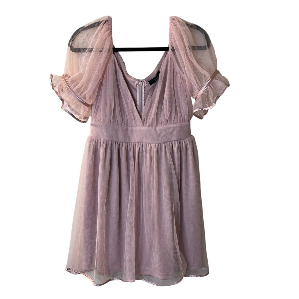 Lulu's Puffer Mesh Sleeve Top Sz M